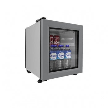 Refrigerador vertical BVC01 Imbera de .9 pies cúbicos blanco muestra iluminación LED de ahorro de energía y puerta de cristal