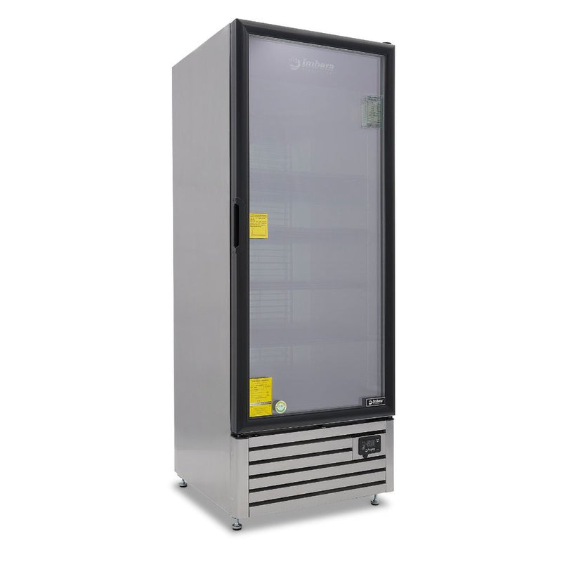 Congelador vertical VFS24-INX 1019308 Imbera de 24 pies cúbicos interior y gabinete en acero inoxidable, una puerta de cristal, marco y louver color negro