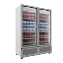 Refrigerador vertical G342 Imbera 42 pies cúbicos blanco exhibe iluminación LED de ahorro energía y dos puertas de cristal