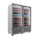 Refrigerador vertical VR35 Imbera 35 pies cúbicos blanco exhibe iluminación LED de ahorro de energía y dos puertas de cristal