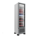Refrigerador vertical VR08 Imbera de 8 pies cúbicos blanco muestra iluminación LED de ahorro de energía y puerta de cristal
