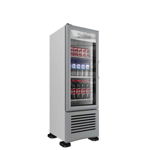 Refrigerador vertical VRS05 Imbera de 5 pies cúbicos blanco muestra iluminación LED de ahorro de energía y puerta de cristal