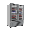 Refrigerador vertical VR19 Imbera 19 pies cúbicos blanco exhibe iluminación LED de ahorro de energía y dos puertas de cristal