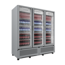 Refrigerador vertical G372-3 Imbera 72 pies cúbicos blanco exhibe iluminación LED de ahorro energía y tres puertas de cristal