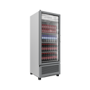 Refrigerador vertical VR17 Imbera de 17 pies cúbicos blanco muestra iluminación LED de ahorro de energía y puerta de cristal