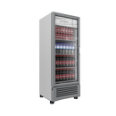 Refrigerador vertical VR12 Imbera de 12 pies cúbicos blanco muestra iluminación LED de ahorro de energía y puerta de cristal