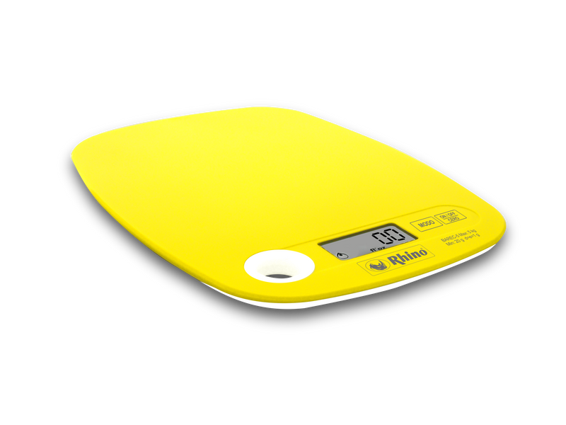 Báscula electrónica de cocina para 5kg BAREC-5 Rhino muestra peso en gramos, libras y onzas y calcula volumen en mililitros