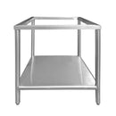 Base sanitaria tubular con entrepaño BEM-2 International 60x64x70 cm, acero inoxidable T304, regatones pvc