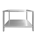 Base sanitaria tubular con entrepaño BEM-2 International 90x64x70 cm, acero inoxidable T304, regatones pvc