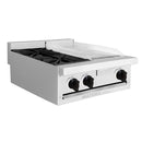 Estufa modular quemador doble + parrilla EM2-1Q1P Mayora 60 cm, gas lp y/o natural, acero inox T430