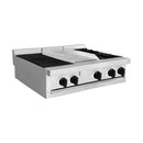 Estufa modular asador doble + plancha + quemador doble EM3-1A1P1Q Mayora 90 cm, gas lp y/o natural, acero inox T430