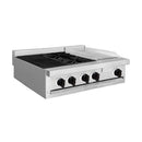 Estufa modular asador doble + quemador doble + plancha EM3-1A1Q1P Mayora 90 cm, gas lp y/o natural, acero inox T430