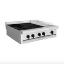 Estufa modular quemador doble + asador doble + plancha EM3-1Q1A1P Mayora 90 cm, gas lp y/o natural, acero inox T430