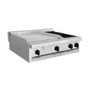 Estufa modular 2 planchas + asador doble EM3-2P1A Mayora 90 cm, gas lp y/o natural, acero inox T430
