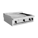 Estufa modular 2 planchas + quemador doble EM3-2P1Q Mayora 90 cm, gas lp y/o natural, acero inox T430