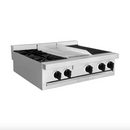 Estufa modular quemador doble + plancha + asador doble EM3-1Q1P1A Mayora 90 cm, gas lp y/o natural, acero inox T430
