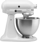 Batidora pastelera de mesa Clásica K45SSWH KitchenAid, tazon 4.3 litros acero inox, 10 velocidades, 3 accesorios incluidos (12 accesorios opcionales)